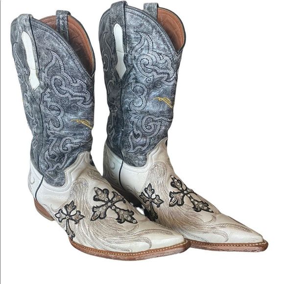 El Presidente Other - El Presidents Gold Collection Mexican Boots Unisex Mens size 7.5 Gray White